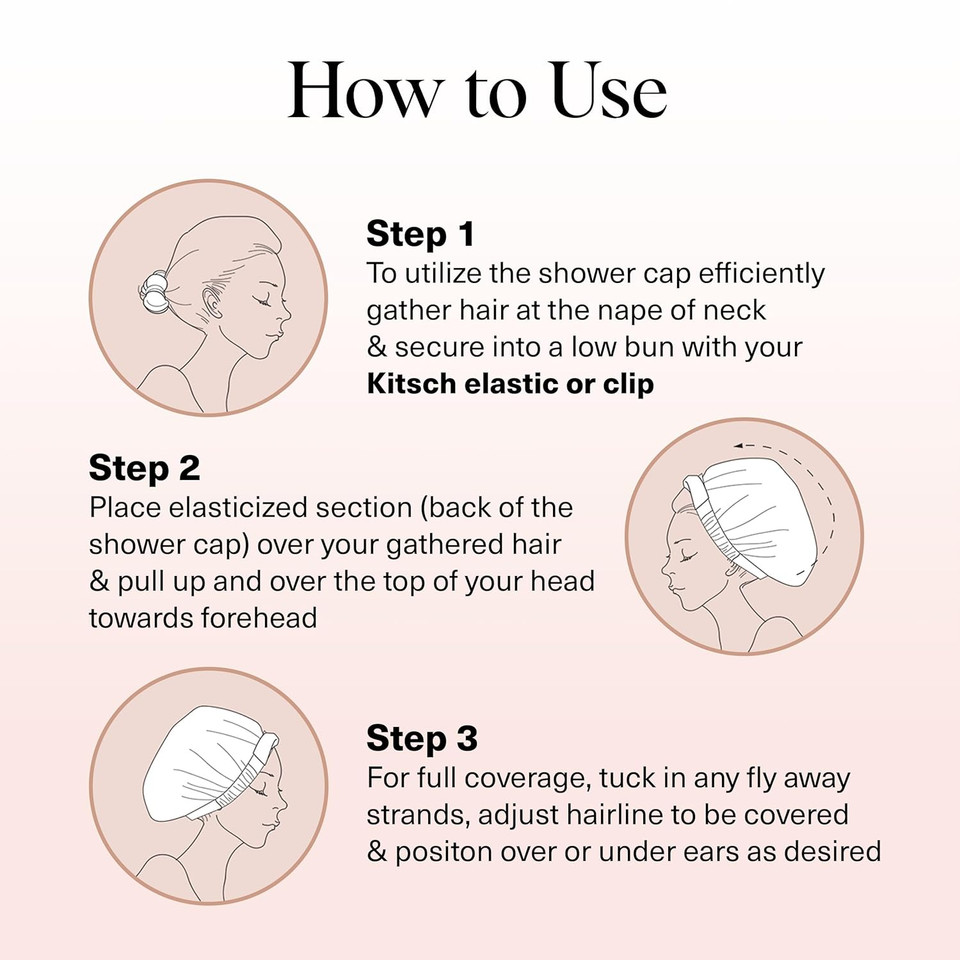 Kitsch Luxury Shower Caps For Women Reusable Waterproof - Large Shower Cap For Women And Men, Non-Slip, Quick-Dry Hair Cap For Long & Short Hair, Comfortable And Stylish Design - Palm Leaves