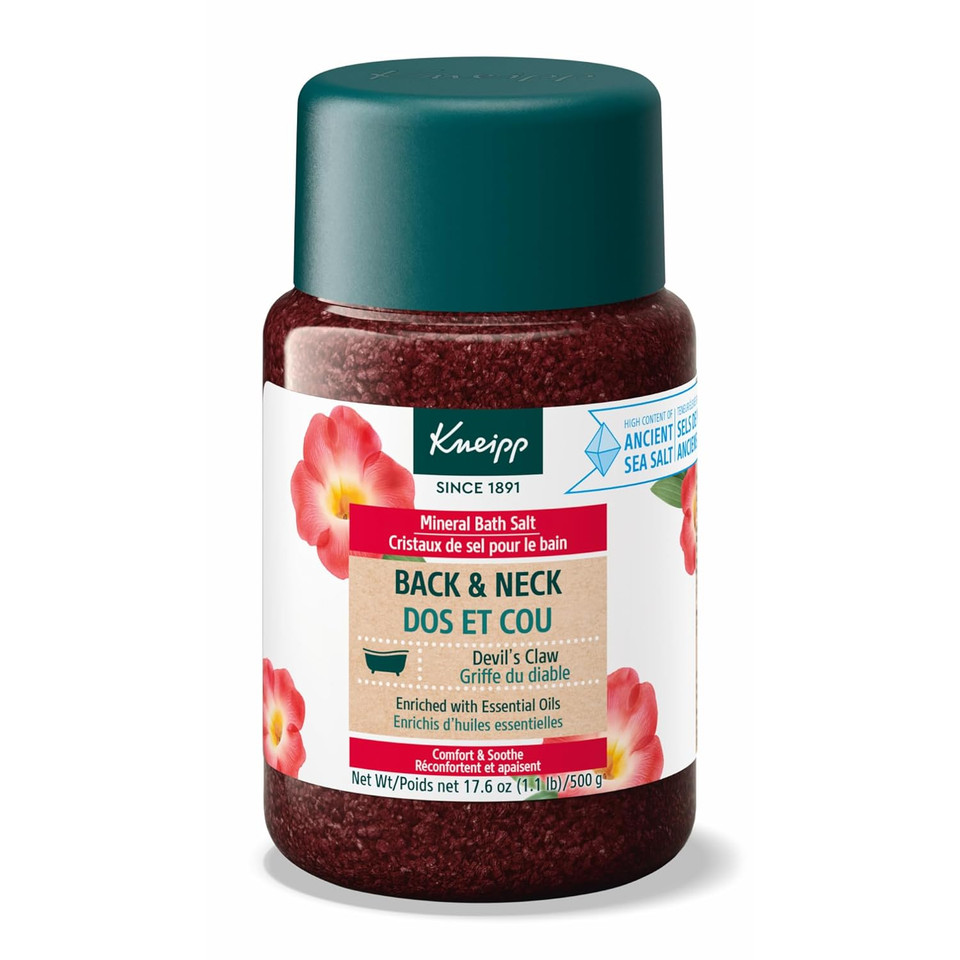 Kneipp Back & Neck Devils Claw Mineral Bath Salt - Soothe & Release Tension - 17.6 Oz - Up To 10 Baths