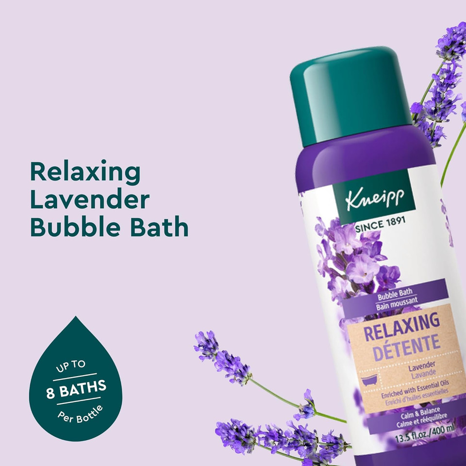 Kneipp Relaxing Lavender Aromatherapy Bubble Bath - Good For Relaxation - Vegan - 13.5 Fl Oz - Up To Eight Baths