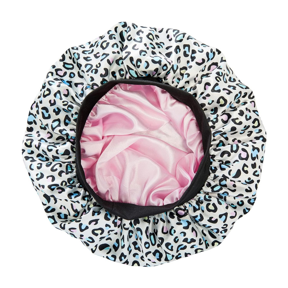 Red By Kiss Kids Satin Bonnet Sleep Cap Reversible Hair Bonnet For Boys And Girls Sleeping Night Silk Sleep Cap (Leopard)