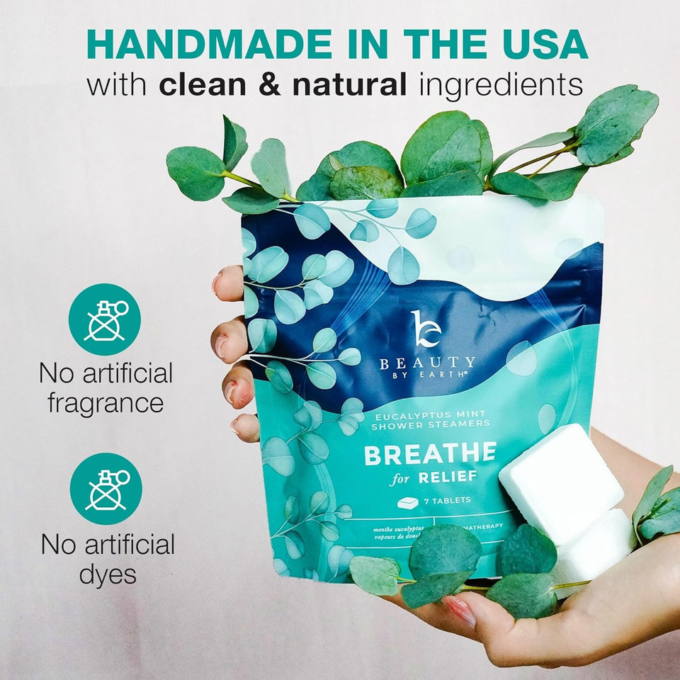 Shower Steamers Aromatherapy - Usa Made With Natural Ingredients & Eucalyptus Essential Oil, Large Shower Bombs, Relaxation Spa Gifts For Women & Men, Unique Self Care Gifts