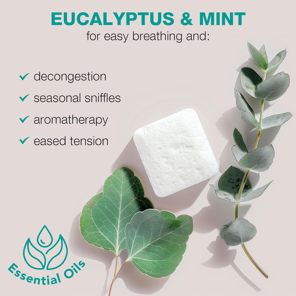 Shower Steamers Aromatherapy - Usa Made With Natural Ingredients & Eucalyptus Essential Oil, Large Shower Bombs, Relaxation Spa Gifts For Women & Men, Unique Self Care Gifts