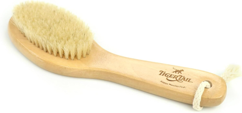 Tiger Tail Therapeutic Dry Brush For Body  Includes Carry Bag - Exfoliating Brush For Lymphatic Massage, Cellulite Appearance, Skin Rejuvenation, Dead Skin Cell Removal/Detox, Fascia Massage