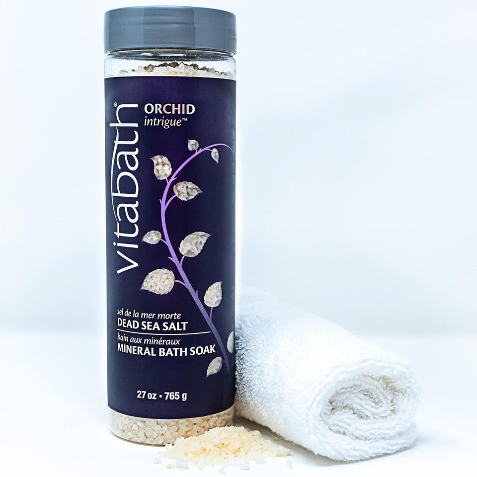 Vitabath Plus For Dry Skin Mineral Bath Soak Reviving Muscle Recovery, Soreness, Tension Relaxing Dead Sea Salts & Skin Nourishing Botanical Oils For Women & Men - Cruelty-Free - 27 Oz