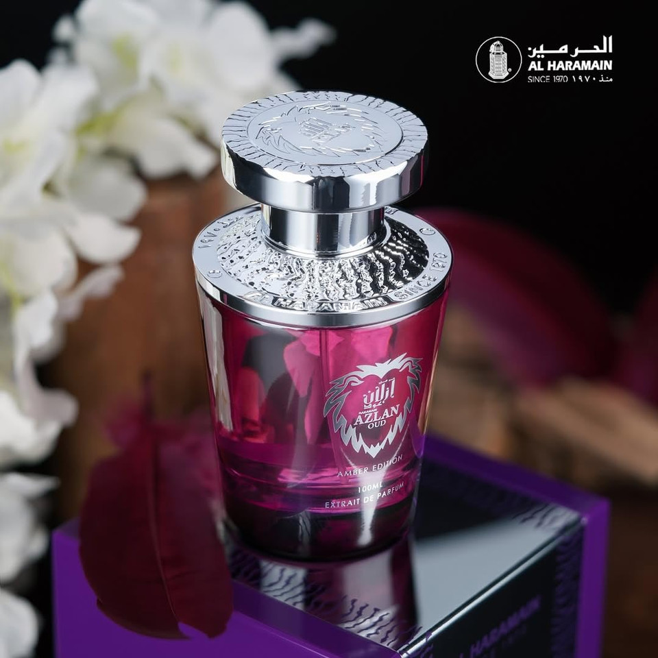 Al Haramain Azlan Oud Amber Edition For Unisex - Arabian Perfume For Women And Men - Long Lasting Woody Fragrance With Notes Of Grapefruit, Leather, Musk, Vanilla - Arabic Cologne - 3.4 Oz Edp Spray