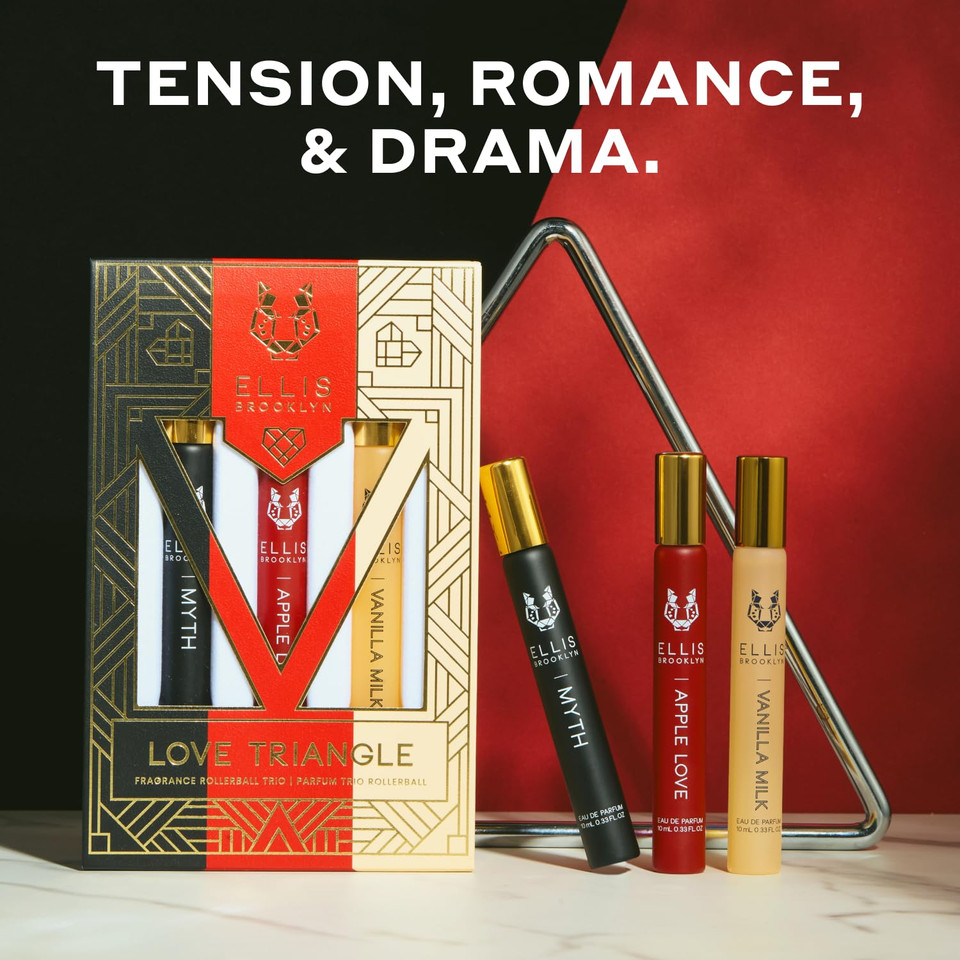 Ellis Brooklyn Haiku Fragrance Trio - Clean Perfume, Salt, Sweet, & Sun Fruit Rollerball Perfume For Women, Travel Size Perfume Gift Sets For Women