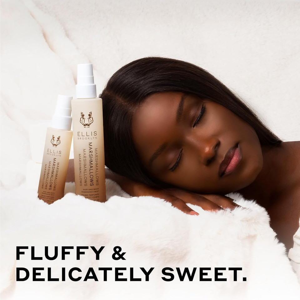 Ellis Brooklyn Marshmallows Hair And Body Fragrance Mist - Gourmand Perfume Mist With Marshmallow, Caramel Accord, & Milky Musks, Vegan Perfume Made In The Usa, 50Ml 1.7 Fl Oz