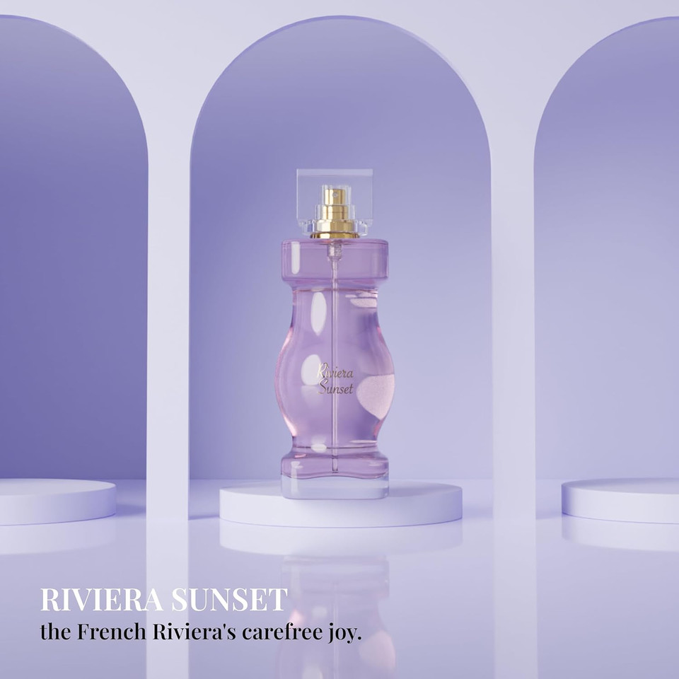 French Way Of Life, Collection Azur, Riviera Sunset Eau De Parfum, Spray Perfume For Women, Fruity Floral Scent - Notes Of Blackcurrant, Lemon, Pineapple, Made In France, 3.38 Fl.Oz