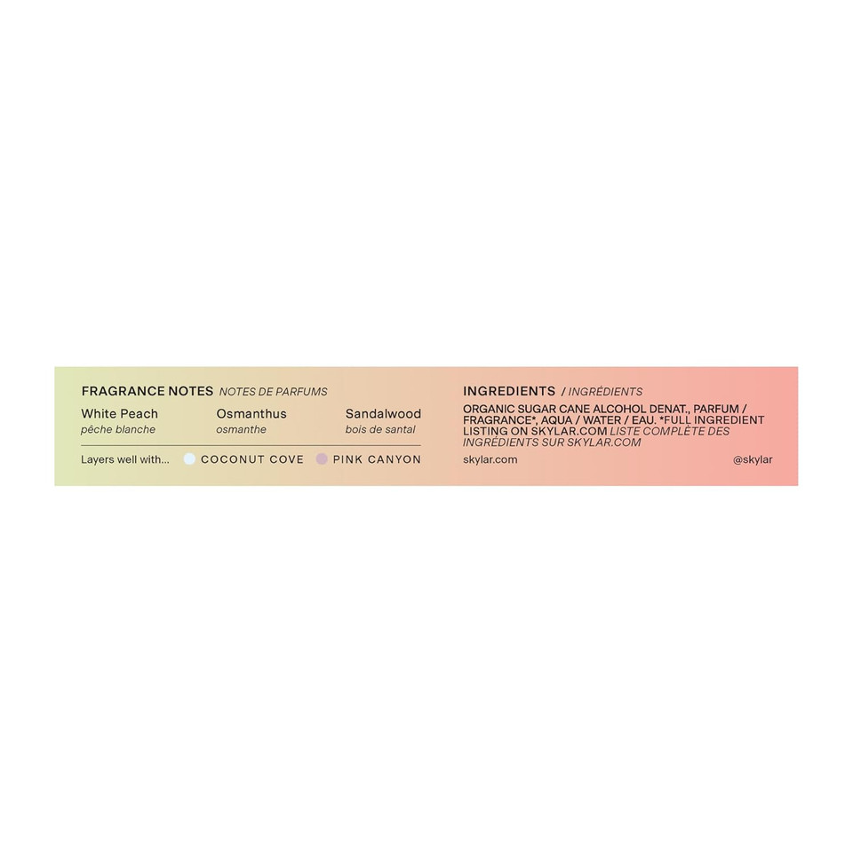 Skylar Peach Fields Eau De Parfum - Hypoallergenic & Clean Perfume For Women & Men, Vegan & Safe For Sensitive Skin - Sweet Perfume With Notes Of Mandarin, Grapefruit, Peach - 10Ml /0.33 Fl Oz