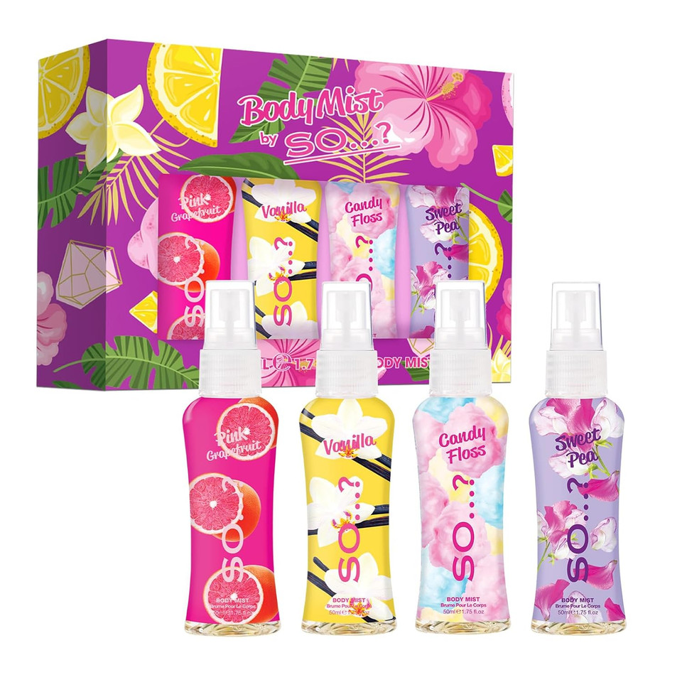 So
 Body Mist Set - Body Spray For Women - Cruelty Free, Vegan Perfumes For Women - 650 To 1000 Sprays - Travel Size Gift Set - 4 Pcs So
 Body Mist Set - Body Spray For Women - Cruelty Free, Vegan Perfumes For Women - 650 To 1000 Sprays - Travel Size Gift Set - 4 Pcs