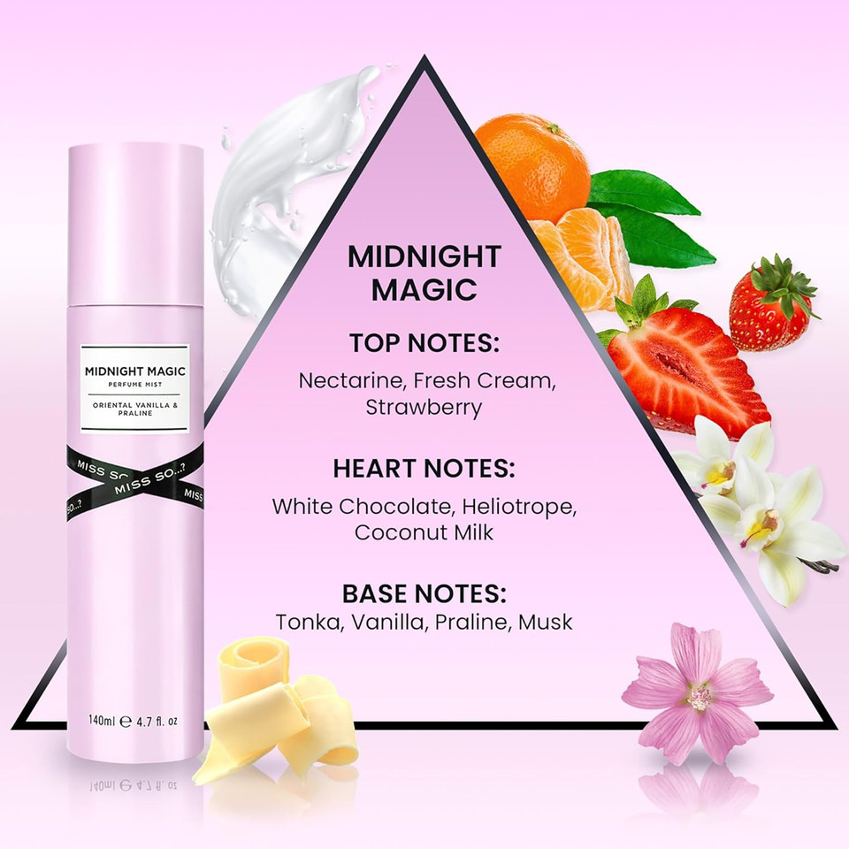 So
 Midnight Magic Perfume Mist - Fruity, Sweet, Vanilla Perfume For Women - Refreshing Body Spray For Women - Cruelty Free Body Mist - 4.7 Oz So
 Midnight Magic Perfume Mist - Fruity, Sweet, Vanilla Perfume For Women - Refreshing Body Spray For Women - Cruelty Free Body Mist - 4.7 Oz
