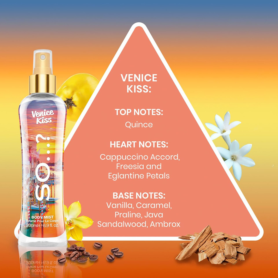 So Mykonos Nights Body Mist - Perfume For Women - Fruity, Vanilla Scent - Perfect Gifts For Women - Refreshing Body Spray For Women - 6.9 Oz