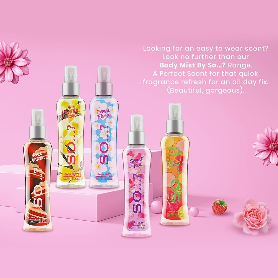 So
 Red Velvet Body Mist - Fruity, Floral, Vanilla Perfume For Women - 6 Hour Wear Body Spray For Women - Cruelty Free - 3.5 Oz So
 Red Velvet Body Mist - Fruity, Floral, Vanilla Perfume For Women - 6 Hour Wear Body Spray For Women - Cruelty Free - 3.5 Oz