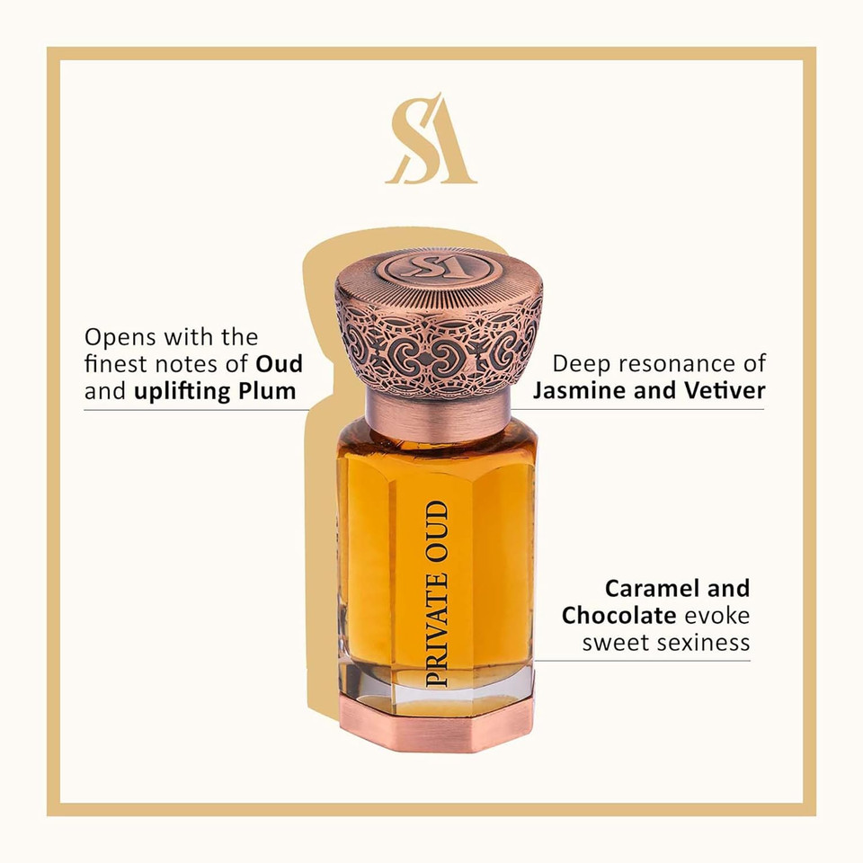 Swiss Arabian Private Oud - Luxury Products From Dubai - Long Lasting, Addictive Personal Perfume Oil Fragrance - A Seductive Signature Aroma - 0.4 Oz