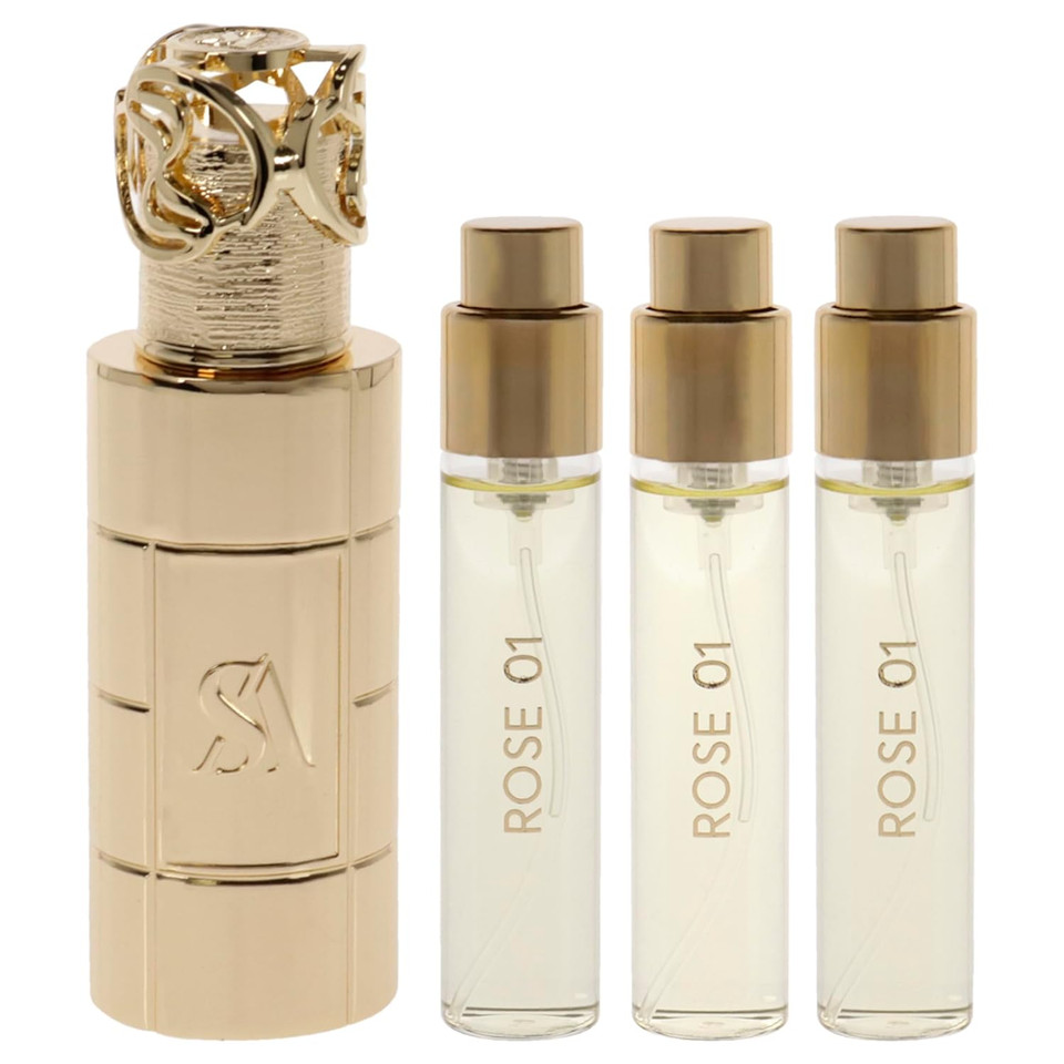 Swiss Arabian Rose 01 Giftset - Arabian Perfumes For Women And Men - Long Lasting Perfume - Floral, Rose, Vanilla Perfume - 3 Bottles With Case - 4 Pc Swiss Arabian Rose 01 Giftset - Arabian Perfumes For Women And Men - Long Lasting Perfume - Floral, Rose, Vanilla Perfume - 3 Bottles With Case - 4 Pc