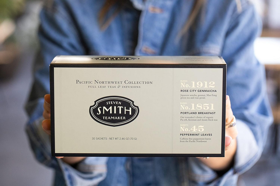 Smith Teamaker | Pacific Northwest Tea Gift Assortment | Portland Breakfast (10Ct), Genmaicha (10Ct) & Peppermint (10Ct) | Sugar-Free, Non-Gmo, Plant Based Full Leaf Pacific Northwest Teas (30Ct Total)