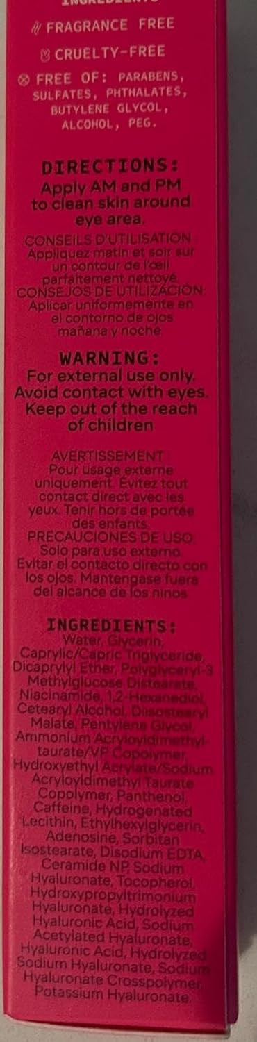 Beyou Brightening Eye Cream  K-Beauty Caffeine & Hyaluronic Acid Gel  Reduces Puffiness, Dark Circles & Fine Lines  Sensitive Skin Safe  Clean, Made In Korea  0.5 Oz