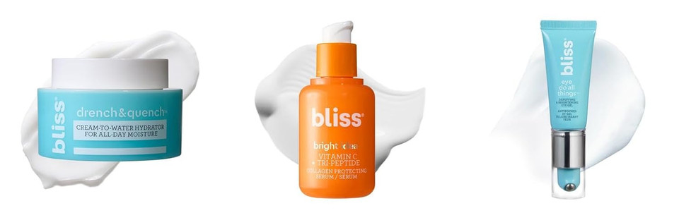 Bliss Drench & Quench Moisturizer, Bright Idea Vitamin C Serum, And Eye Do All Things Eye Gel - Deep Hydration, Daily Use Trio - Vegan And Cruelty-Free