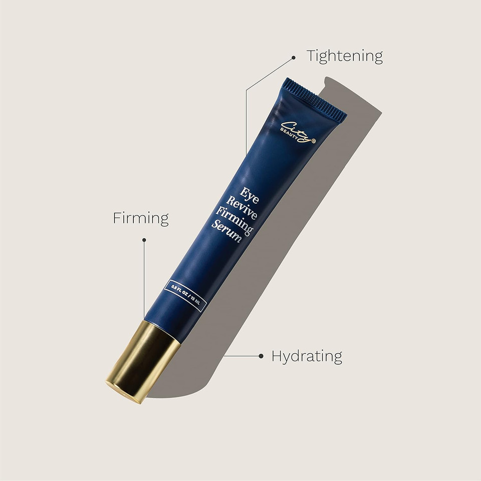 City Beauty Eye Revive Firming Serum - Anti-Aging Formula - Firm, Tighten, & Hydrate - Natural Solution For Sagging Skin & Under-Eye Wrinkles - Cruelty-Free Skin Care