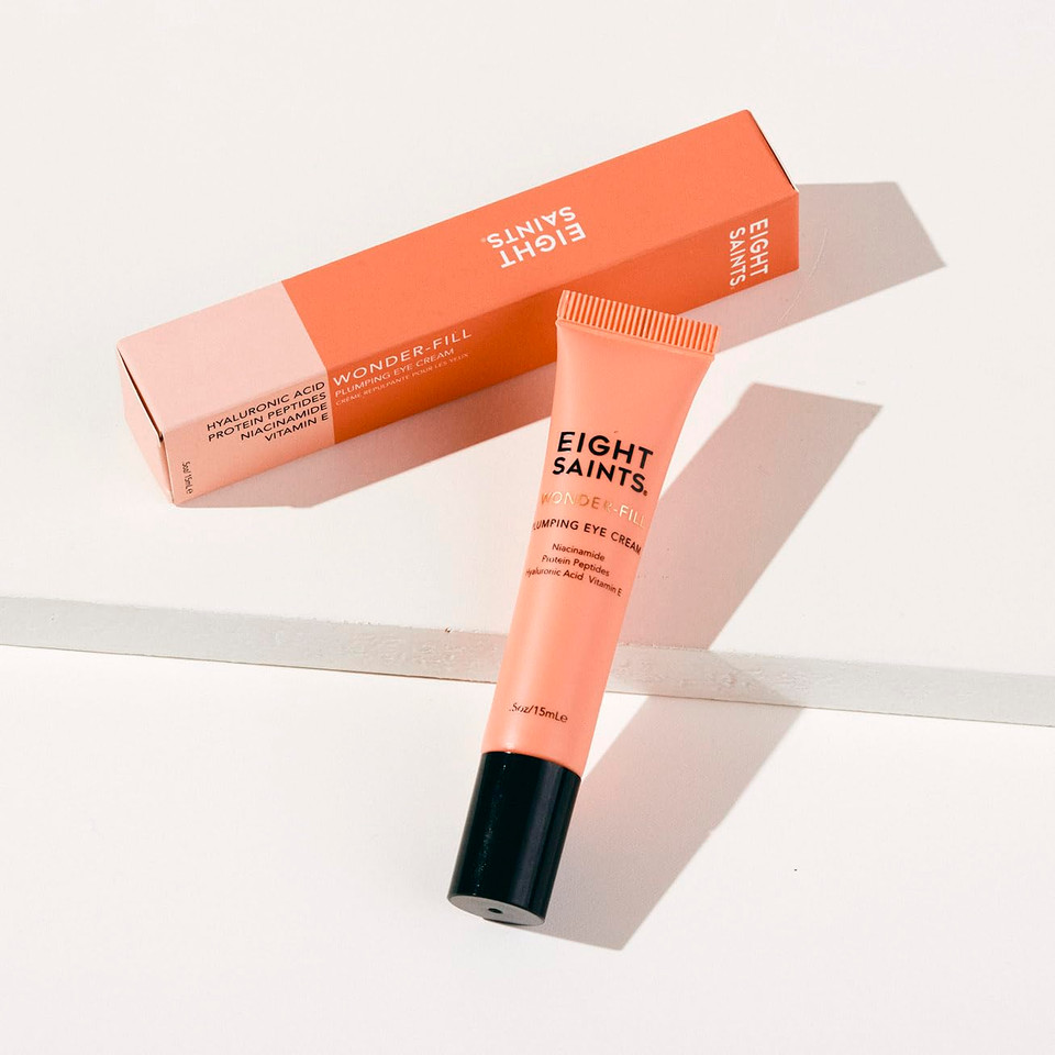 Eight Saints Wonder-Fill Plumping Eye Cream, Natural And Organic Anti Aging Under Eye Cream To Plump Skin, Reduce Wrinkles, Fine Lines, And Under Eye Bags, Dark Circles Under Eye Treatment, 0.5 Ounces