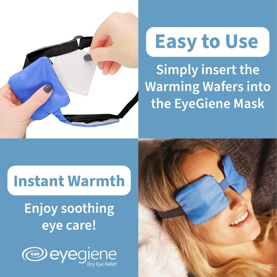 Eyegiene Refill - Insta-Warming Wafers For Self Heating Eye Mask  Warm Compress For Eyes, Multi-Use Heat Treatment For Dryness, Styes, Blepharitis, Portable Heated Eye Mask For Dry Eyes, 30 Pairs