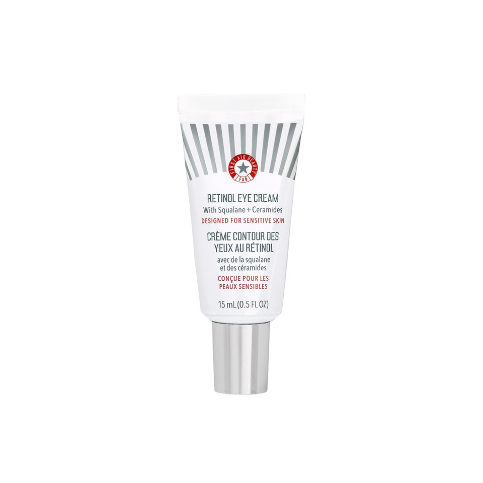 First Aid Beauty - Retinol Eye Cream With Squalane + Ceramides, Encapsulated Retinol Serum For Delicate Skin, Helps Improve Appearance Of Fine Lines And Wrinkles, Safe For Sensitive Skin, 0.5 Oz