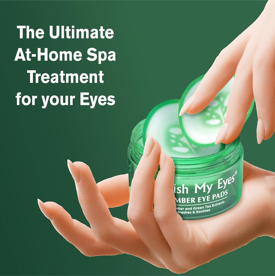 Fran Wilson Nourish My Eyes Eye Pads - Soothe Tired Eyes, Reduce Puffiness & Dark Circles, Hydrates The Skin Around The Eyes - 36 Count - Cooling & Refreshing, Instantly (Cucumber)