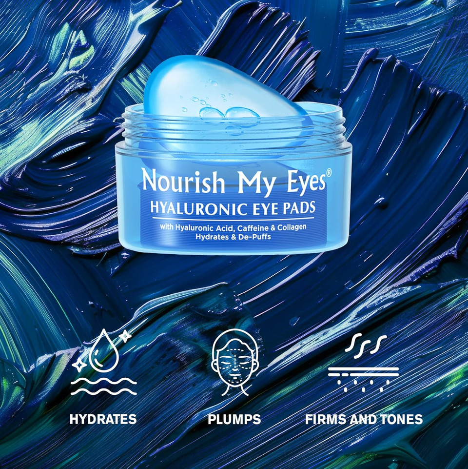 Fran Wilson Nourish My Eyes Eye Pads - Soothe Tired Eyes, Reduce Puffiness & Dark Circles, Hydrates The Skin Around The Eyes - 36 Count - Cooling & Refreshing, Instantly (Hyaluronic)