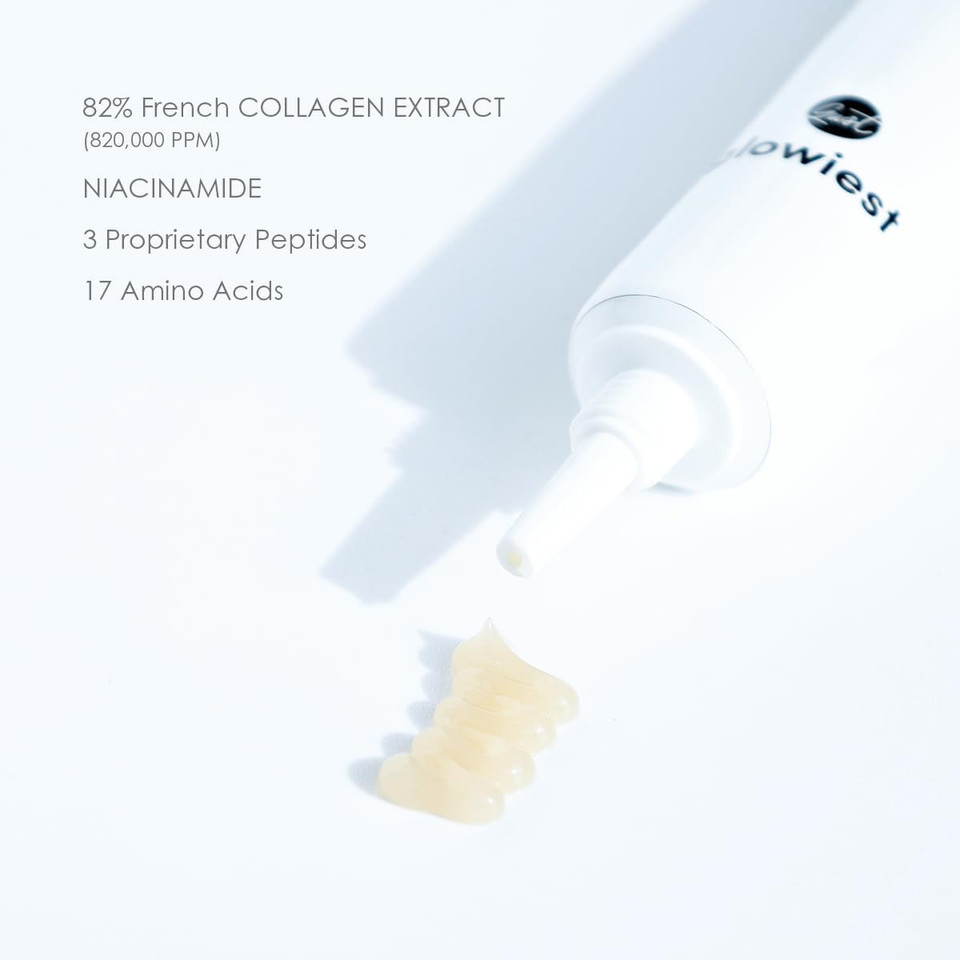 Dream Glow Collagen 82 Eye Cream- French Collagen Eye Cream Dark Circle Under Eye Treatment Korean Eye Cream, Glowing Day And Night Care Not Tested On Animals -0.7Oz./20G