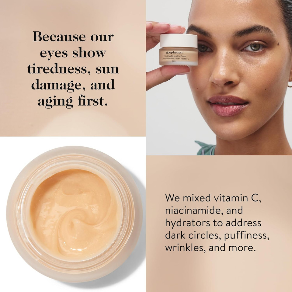 Goop Beauty Vitamin C Eye Cream | Color Correcting Cream For Dark Circles | Helps Smooth Wrinkles & Depuff Eyes | 0.5 Fl Oz
