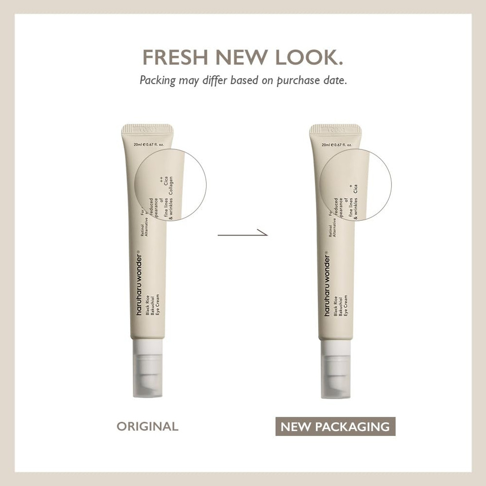 Haruharu Wonder Black Rice Bakuchiol Eye Cream 0.67 Fl.Oz / 20Ml | Anti-Aging, Wrinkle Care, Natural Retinol Alternative | Cruelty Free, Ewg-Green