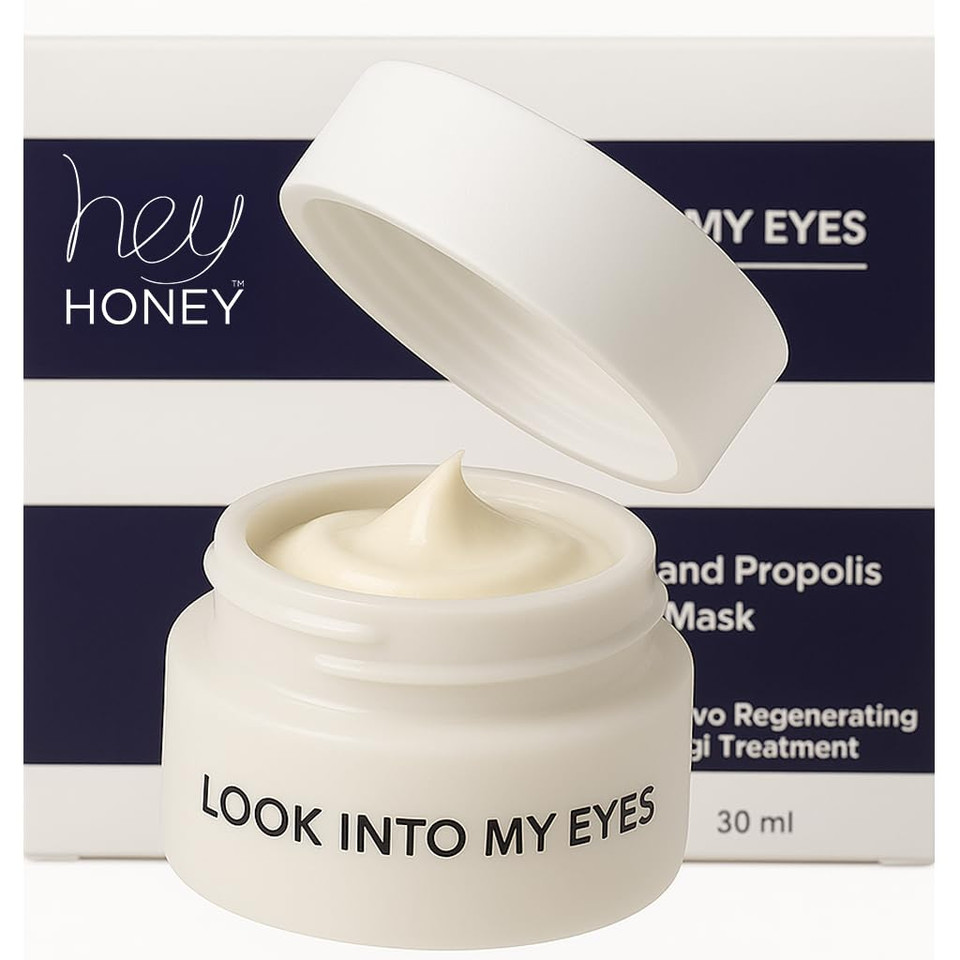 Hey Honey Look Into My Eyes Retinol, Peptide & Propolis Eye Mask For Wrinkle Reduction, Fine Line Smoothing Hydration Overnight Firming Under-Eye Treatment For Brighter, Youthful-Looking Eyes | 1 Oz