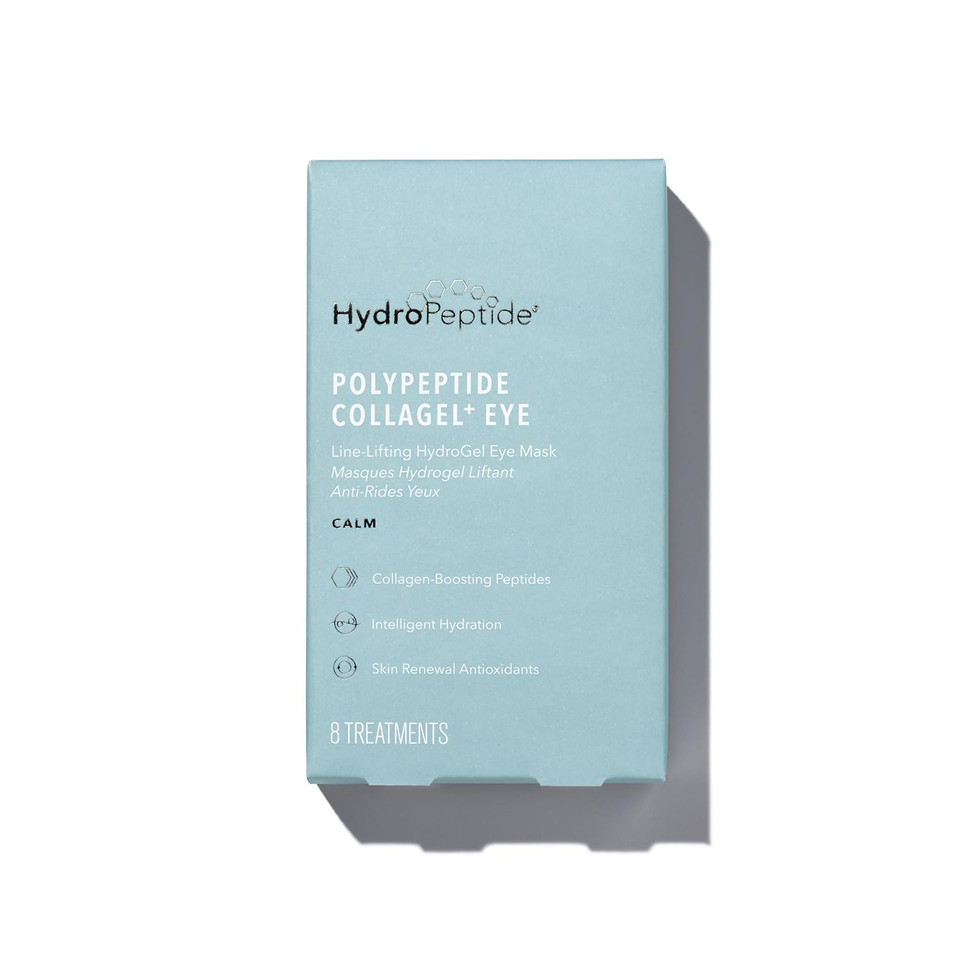Hydropeptide Polypeptide Collagel Eye Masks, Line-Lifting Hydrogel Under Eye Patch, Firmer Appearance & Hydration & Dark Circles, 8 Treatments