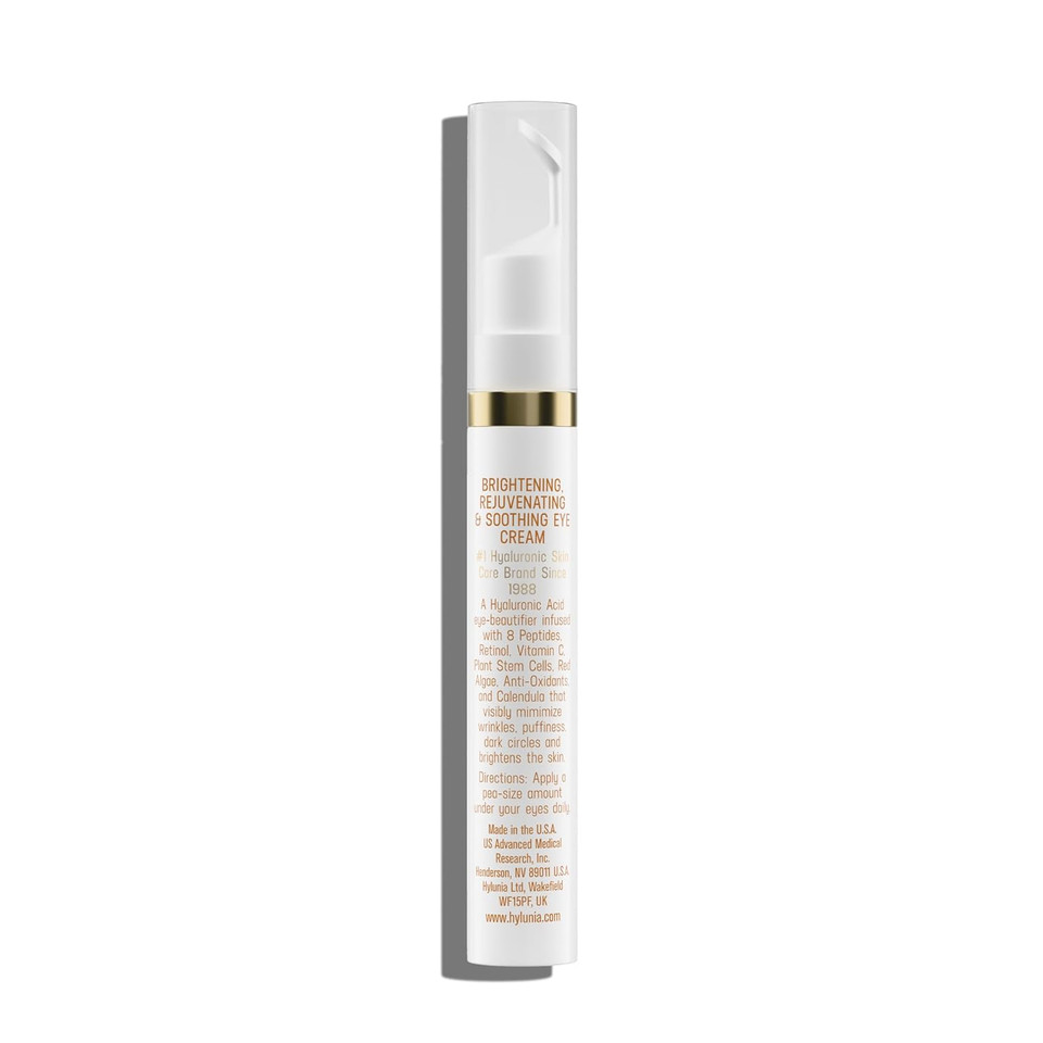 Hylunia Intensive Repair Eye Cream  Hydrating & Firming With Peptides, Vitamin C & Hyaluronic Acid  Reduces Dark Circles, Puffiness & Fine Lines  Lightweight, Vegan, Clean Skincare