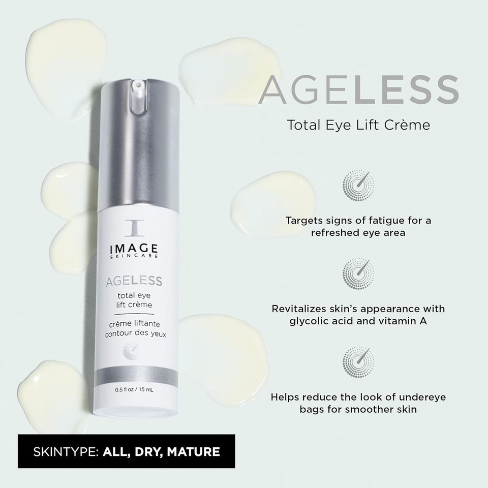 Image Skincare, Ageless Total Eye Lift Crème, Under Eye Circle, Bags And Wrinkle Rescue, 0.5 Fl Oz
