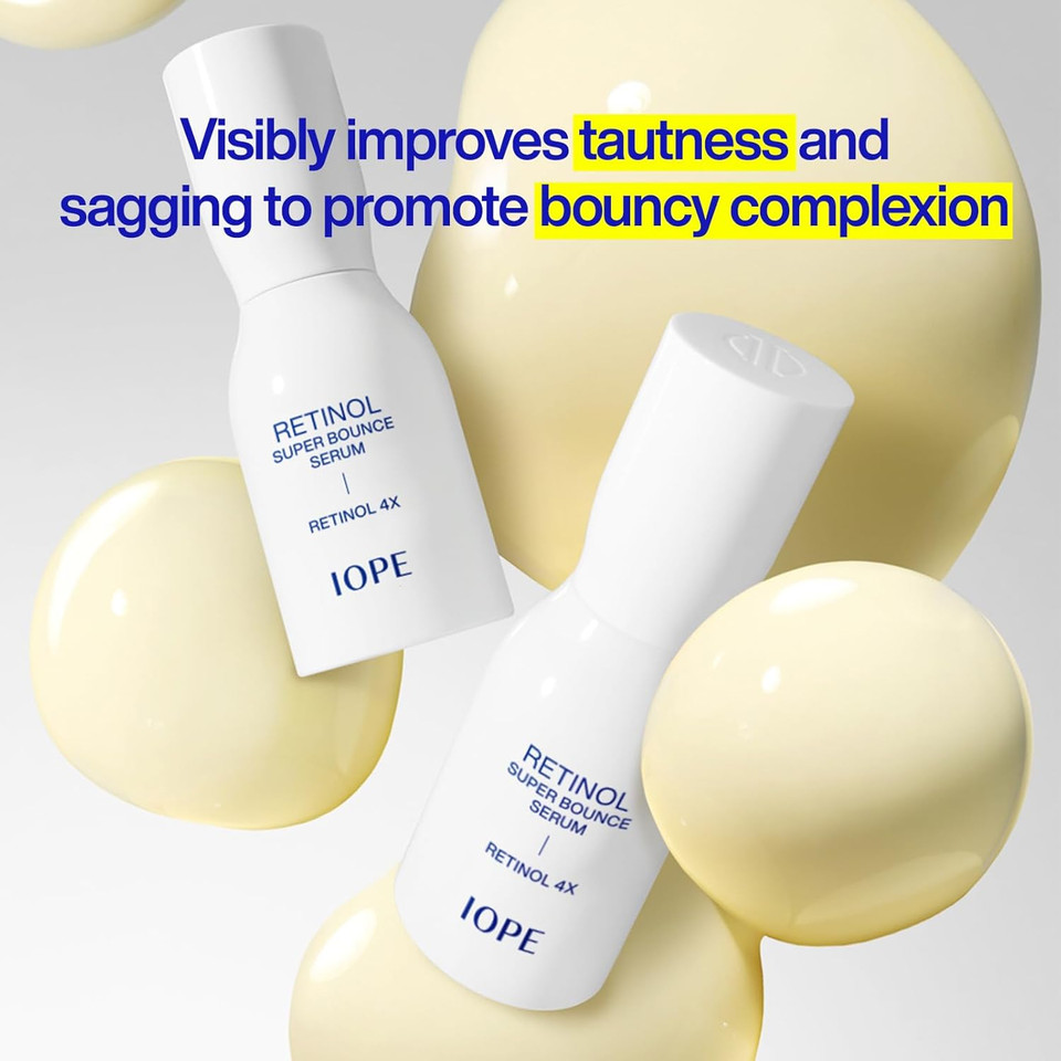 Iope Retinol Super Bounce Serum | Korean Retinoid Eye Treatment For Anti-Aging, Beginner Friendly, Reduction In Fine Lines & Wrinkles, Firming And Rejuvenating, Daily Glow Routine, 1.01 Fl Oz