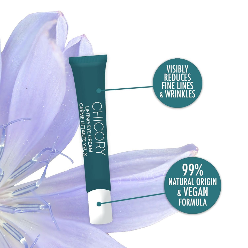 L'Action Paris Lifting Eye Cream, Natural Eye Cream With Chicory Extract For Fine Lines And Wrinkles, Plant-Based Hyaluronic Acid Cream Boosts Elasticity And Smooths Undereye Skin 20Ml