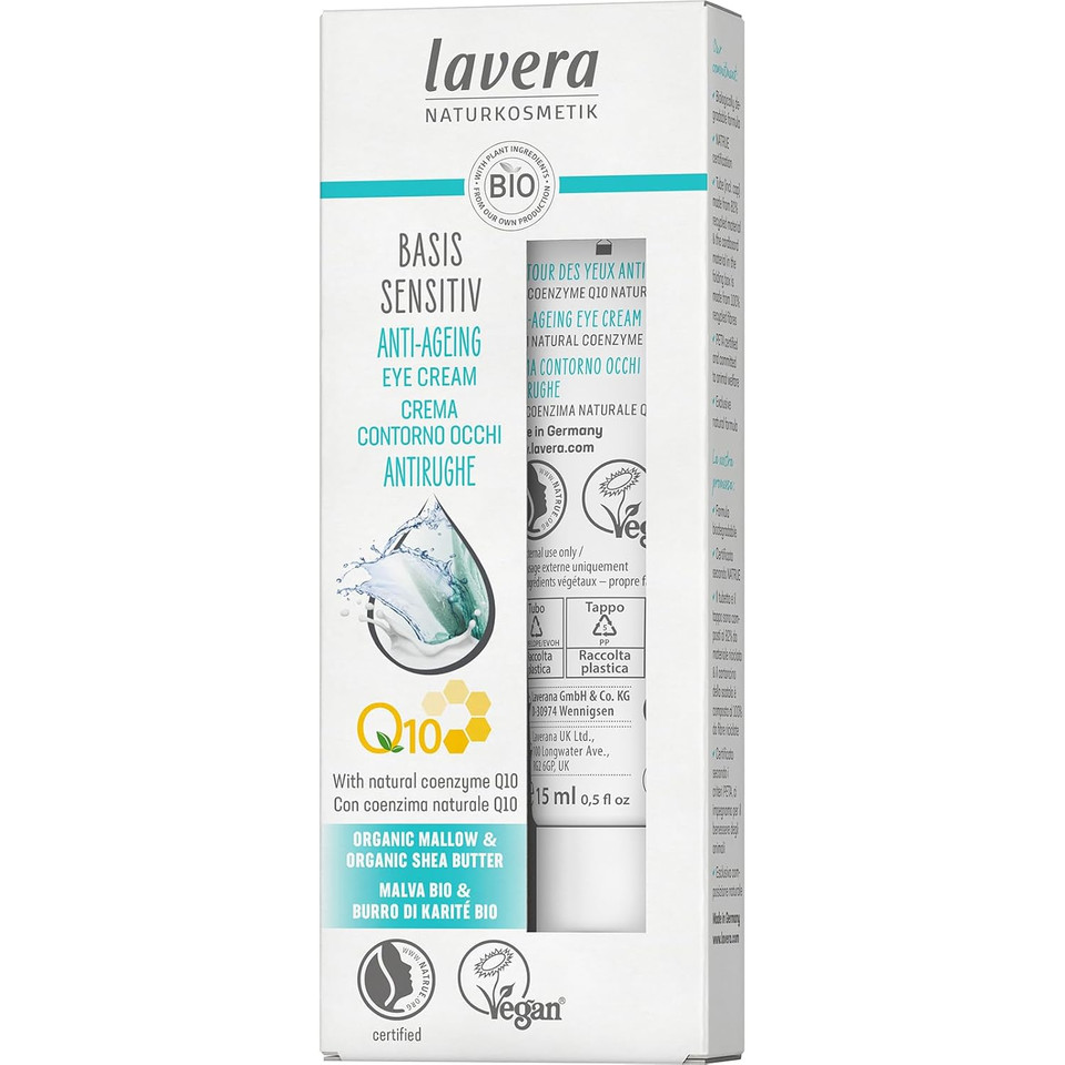 Lavera® Anti-Aging Eye Cream With Innovative Natural Composition Of Coenzyme Q10, Organic Jojoba Oil & Aloe Vera To Actively Fight Wrinkles, Fine Lines & Signs Of Skin Aging For Under Eyes  0.5 Oz Lavera® Anti-Aging Eye Cream With Innovative Natural Composition Of Coenzyme Q10, Organic Jojoba Oil & Aloe Vera To Actively Fight Wrinkles, Fine Lines & Signs Of Skin Aging For Under Eyes  0.5 Oz