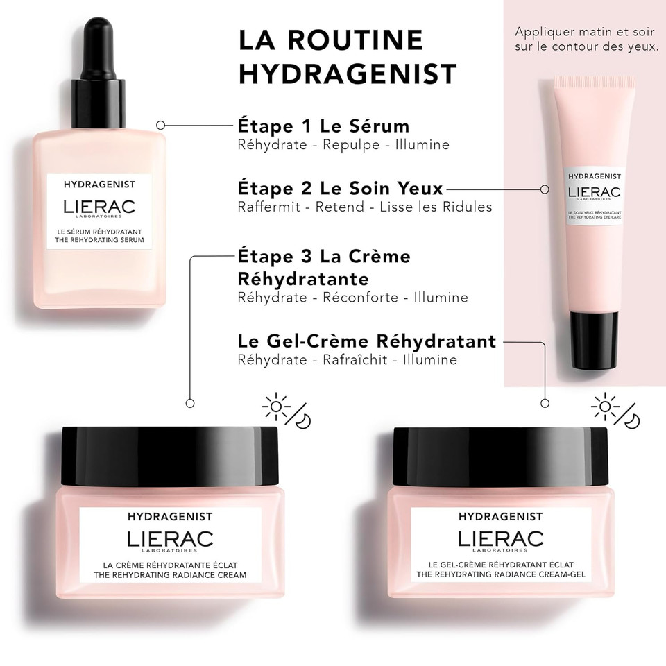 Lierac Rehydrating Under Eye Cream, Rehydrates & Hydrates, Smoothes With Hyaluronic Acid, Elevates Skin Radiance, Under Eye Moisturizer Cream For Woman, Suitable For All Skin Types - 15Ml