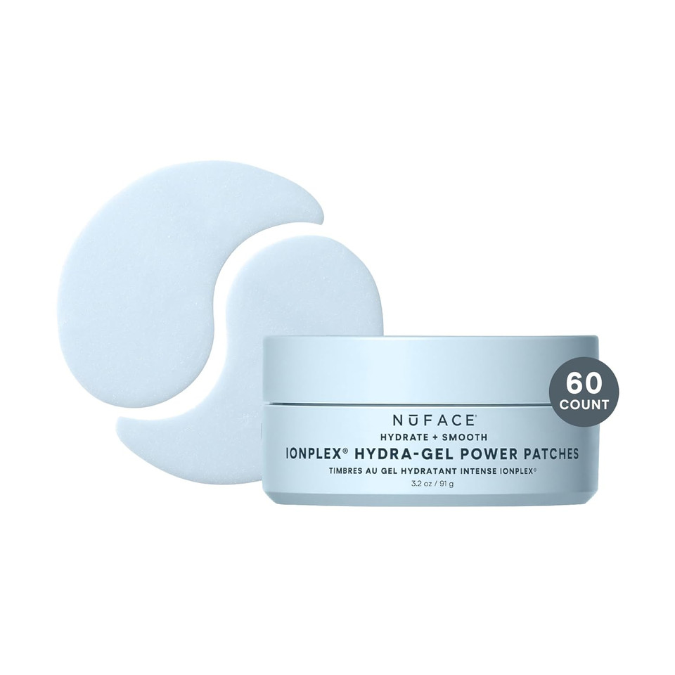 Nuface Ionplex Hydra-Gel Power Under Eye Patches - Gel Under Eye Mask For Puffy Eyes & Dark Circles - Cooling Wrinkle Patches & Hydrating Treatment Pads To Energize, Brighten & Tighten (60 Count)