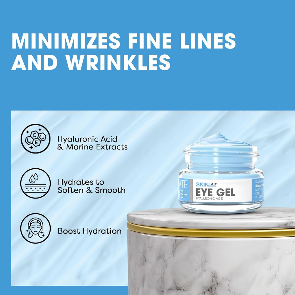 Hydrate& Replenish Eye Cream- Gel Hydrator-Cream With Hyaluronic Acid & Marine Extracts, Attracts Moisture To The Skin Algae And Seaweed Extracts To Revitalize Dull Looking Skin 0.5 Oz