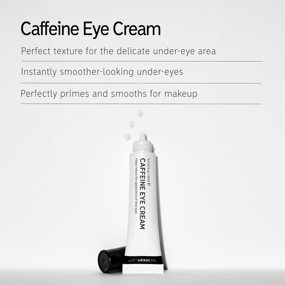 The Inkey List Caffeine Eye Cream, Reduce Eye Puffiness And Dark Circle, Blur Fine Lines, 0.5 Fl Oz