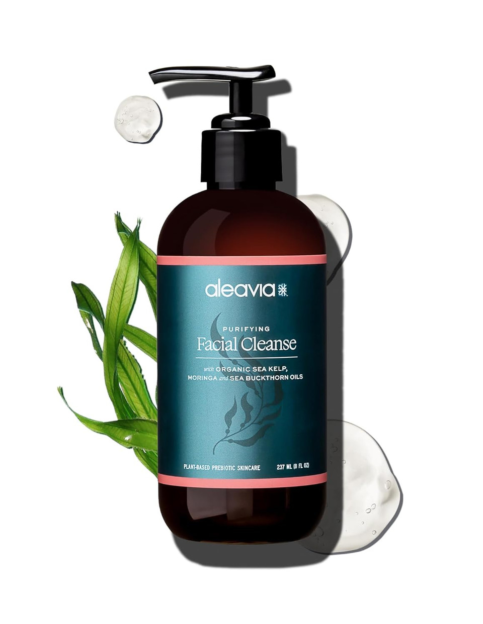 Aleavia Purifying Facial Cleanse  Fragrance-Free Organic & All-Natural Prebiotic, Vegan Face Wash  Nourish Your Healthy Skin Microbiome  8 Oz. (New Formula)