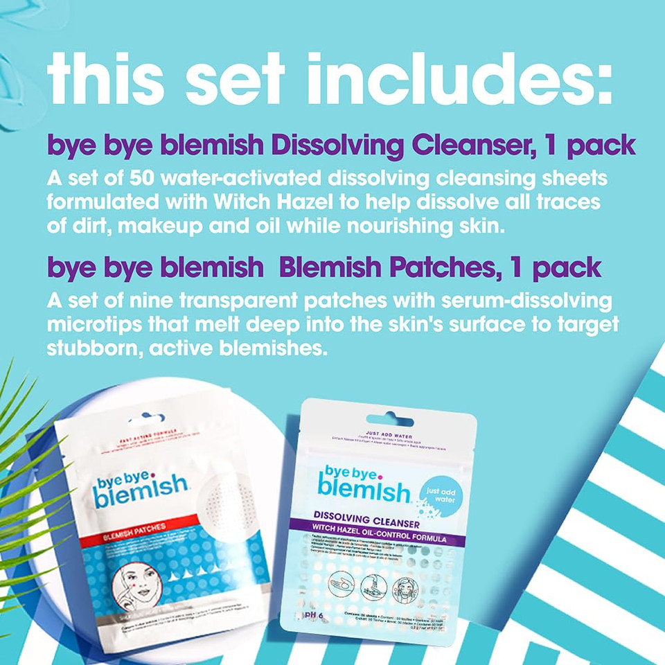 Bye Bye Blemish Blemish Patches And Dissolving Cleanser Witch Hazel Oil-Control Formula