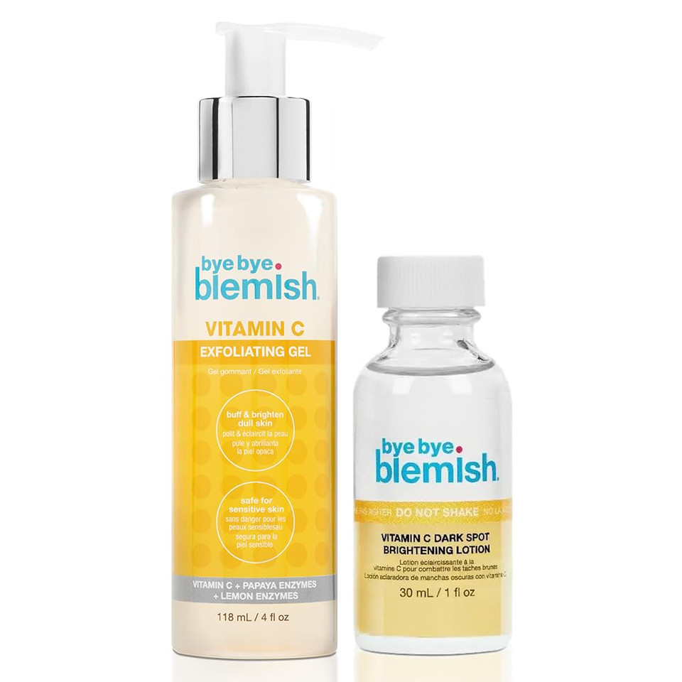 Bye Bye Blemish Vit C Dark Spot Lotion And Vitamin C Exfoliating Gel For Skin Brightening And Blemishes Removal