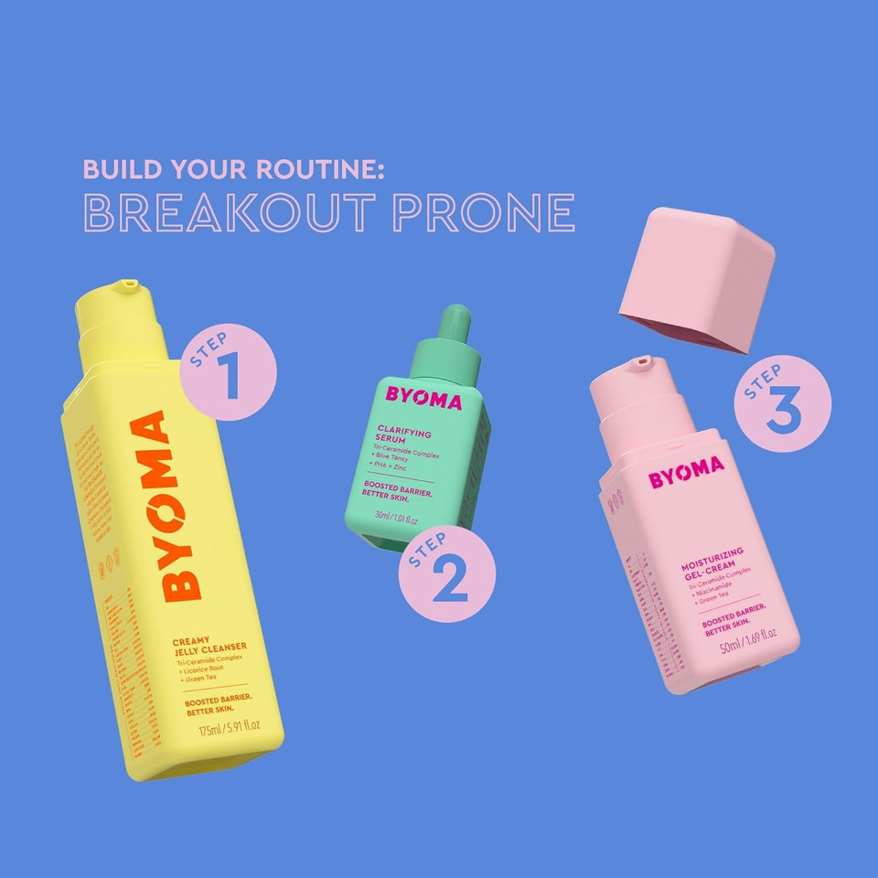 Byoma Creamy Jelly Cleanser & Refill Bundle  Hydrating Face Wash For Sensitive Skin  Tri-Ceramide Formula For Skin Barrier Repair  Removes Makeup & Oil  2 X 5.91 Fl Oz