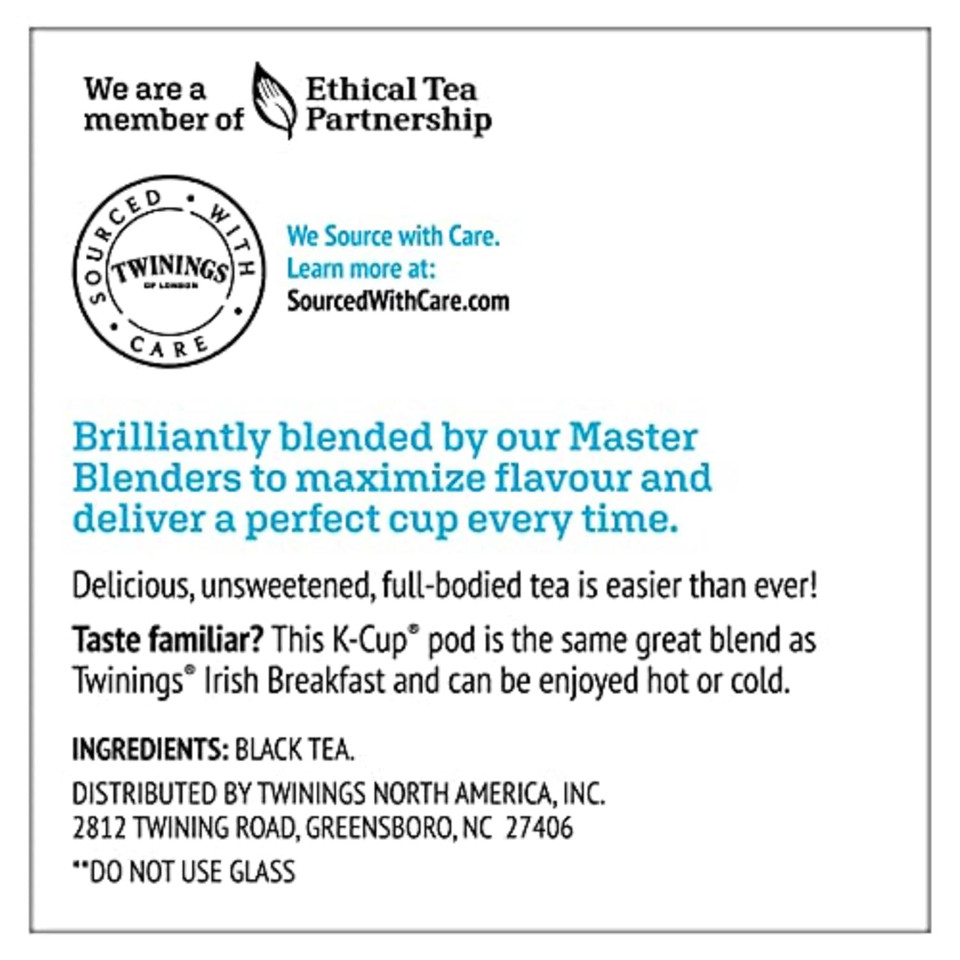 Twinings Brew Over Ice Unsweetened Black Iced Tea K-Cup Pods For Keurig, Caffeinated, 12 Count (Pack Of 6)