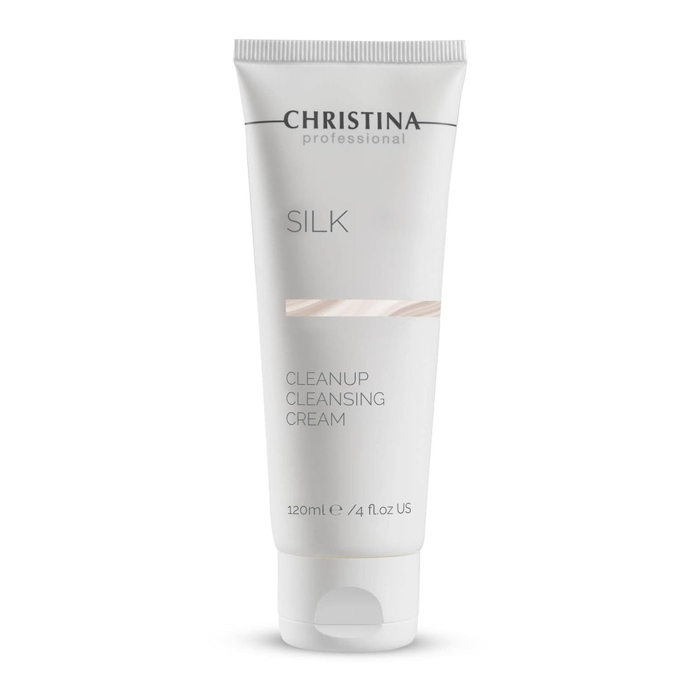 Christina Silk Cleanup Cleansing Cream For Face | Oil-Free Gel Texture, Relieves Irritation, Moisturizing Effect, Suitable For Dry & Sensitive Skin | 24-Hour Care, Ideal For Face Makeup Removal 120Ml