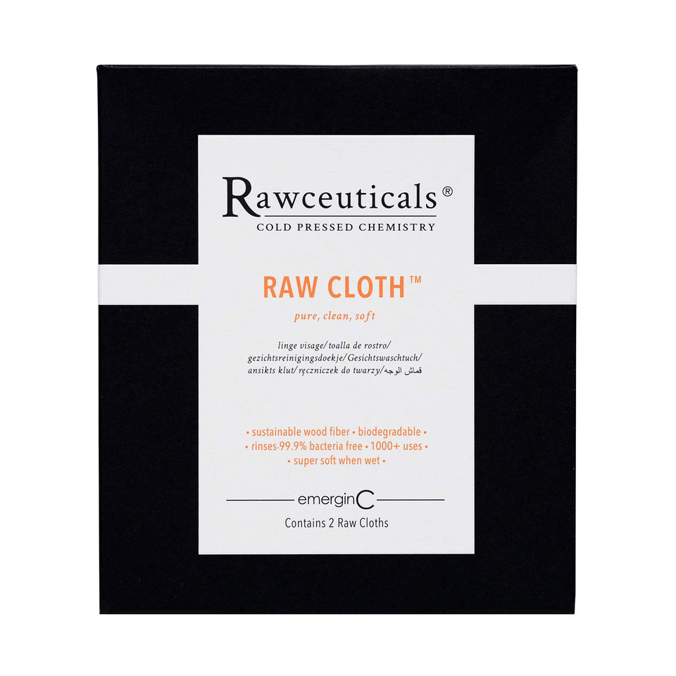 Emerginc Rawceuticals Raw Cloth - Reusable Facial Cloth - Eco-Friendly Face Wipe (2 Cloths)