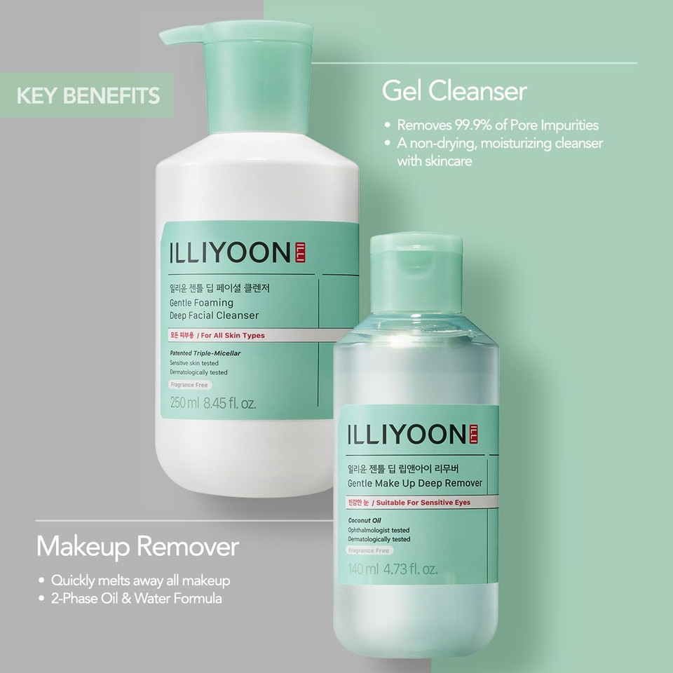 Illiyoon Gentle Deep Facial Cleanser With Lip And Eye Makeup Remover